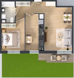 2 pokoje, mieszkanie 51,87 m², parter, oferta nr B.41, Osiedle MONO, Warszawa, Białołęka, Tarchomin, ul. Odkryta 53