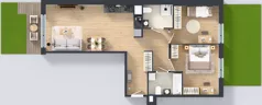 3 pokoje, mieszkanie 73,29 m², parter, oferta nr B.42, Osiedle MONO, Warszawa, Białołęka, Tarchomin, ul. Odkryta 53