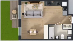 1 pokój, mieszkanie 33,09 m², parter, oferta nr C.61, Osiedle MONO, Warszawa, Białołęka, Tarchomin, ul. Odkryta 53
