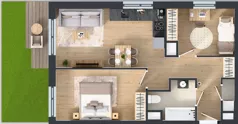 3 pokoje, mieszkanie 52,34 m², parter, oferta nr C.64, Osiedle MONO, Warszawa, Białołęka, Tarchomin, ul. Odkryta 53