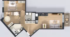 3 pokoje, mieszkanie 68,57 m², piętro 1, oferta nr B.43, Osiedle MONO, Warszawa, Białołęka, Tarchomin, ul. Odkryta 53