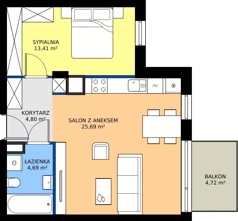 2 pokoje, mieszkanie 48,47 m², piętro 1, oferta nr C1.20, Miasteczko Brzeziny II, Warszawa, Białołęka, Brzeziny, ul. Hemara