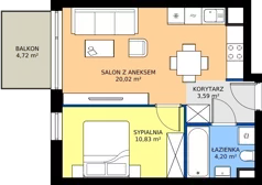 2 pokoje, mieszkanie 38,61 m², piętro 2, oferta nr C1.26, Miasteczko Brzeziny II, Warszawa, Białołęka, Brzeziny, ul. Hemara