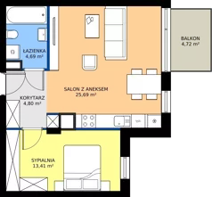 2 pokoje, mieszkanie 48,50 m², piętro 2, oferta nr C1.31, Miasteczko Brzeziny II, Warszawa, Białołęka, Brzeziny, ul. Hemara
