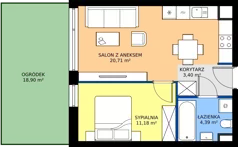 2 pokoje, mieszkanie 39,58 m², parter, oferta nr C2.06, Miasteczko Brzeziny II, Warszawa, Białołęka, Brzeziny, ul. Hemara