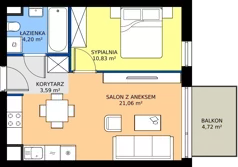 2 pokoje, mieszkanie 39,75 m², piętro 1, oferta nr D1.15, Miasteczko Brzeziny II, Warszawa, Białołęka, Brzeziny, ul. Hemara