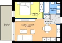 2 pokoje, mieszkanie 39,70 m², piętro 2, oferta nr D2.26, Miasteczko Brzeziny II, Warszawa, Białołęka, Brzeziny, ul. Hemara