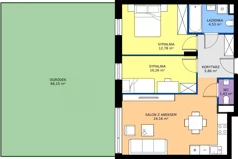 3 pokoje, mieszkanie 59,11 m², parter, oferta nr E1.02, Miasteczko Brzeziny II, Warszawa, Białołęka, Brzeziny, ul. Hemara