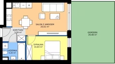 2 pokoje, mieszkanie 38,58 m², parter, oferta nr E2.14, Miasteczko Brzeziny II, Warszawa, Białołęka, Brzeziny, ul. Hemara