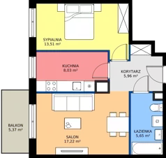 2 pokoje, mieszkanie 50,37 m², piętro 2, oferta nr C.75, Osiedle MONO, Warszawa, Białołęka, Tarchomin, ul. Odkryta 53