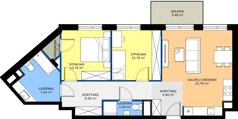 3 pokoje, mieszkanie 69,54 m², piętro 5, oferta nr A.31, Osiedle MONO, Warszawa, Białołęka, Tarchomin, ul. Odkryta 53