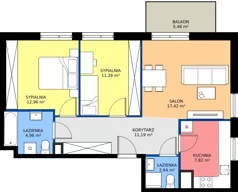 3 pokoje, mieszkanie 68,27 m², piętro 1, oferta nr A.05, Osiedle MONO, Warszawa, Białołęka, Tarchomin, ul. Odkryta 53