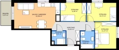 4 pokoje, mieszkanie 71,96 m², piętro 1, oferta nr C.70, Osiedle MONO, Warszawa, Białołęka, Tarchomin, ul. Odkryta 53