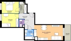 3 pokoje, mieszkanie 64,51 m², piętro 1, oferta nr A.09, Osiedle MONO, Warszawa, Białołęka, Tarchomin, ul. Odkryta 53