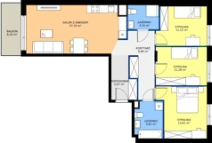 4 pokoje, mieszkanie 88,81 m², piętro 2, oferta nr B.50, Osiedle MONO, Warszawa, Białołęka, Tarchomin, ul. Odkryta 53