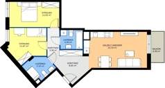 3 pokoje, mieszkanie 68,57 m², piętro 1, oferta nr B.43, Osiedle MONO, Warszawa, Białołęka, Tarchomin, ul. Odkryta 53