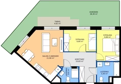 3 pokoje, mieszkanie 61,41 m², parter, oferta nr B.40, Osiedle MONO, Warszawa, Białołęka, Tarchomin, ul. Odkryta 53