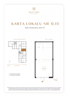 Lokal użytkowy 68,41 m², oferta nr 0.13, Bizpark Poznańska, Skórzewo, ul. Poznańska