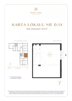 Lokal użytkowy 75,76 m², oferta nr 0.14, Bizpark Poznańska, Skórzewo, ul. Poznańska