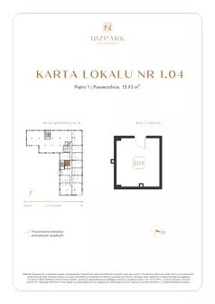 Lokal użytkowy 15,93 m², oferta nr 1.4, Bizpark Poznańska, Skórzewo, ul. Poznańska