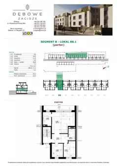 3 pokoje, mieszkanie 72,20 m², parter, oferta nr B8.1, Dębowe Zacisze, Gliwice, Wójtowa Wieś, ul. Dolnej Wsi