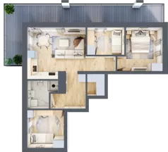 4 pokoje, mieszkanie 63,29 m², piętro 5, oferta nr A 5.01, Park Moniuszki II, Mysłowice, ul. Okrzei / Wielka Skotnica
