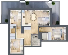 4 pokoje, mieszkanie 81,65 m², piętro 9, oferta nr A 9.01, Park Moniuszki II, Mysłowice, ul. Okrzei / Wielka Skotnica