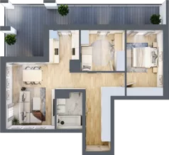 3 pokoje, mieszkanie 67,42 m², piętro 9, oferta nr B 9.03, Park Moniuszki II, Mysłowice, ul. Okrzei / Wielka Skotnica