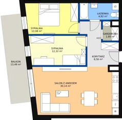 3 pokoje, mieszkanie 69,95 m², piętro 1, oferta nr VB.1.01, Vanda Park, Chorzów, Chorzów II, ul. Wandy 66