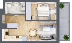 2 pokoje, mieszkanie 41,09 m², piętro 1, oferta nr VB.1.04, Vanda Park, Chorzów, Chorzów II, ul. Wandy 66