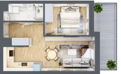 2 pokoje, mieszkanie 41,04 m², piętro 1, oferta nr VB.1.06, Vanda Park, Chorzów, Chorzów II, ul. Wandy 66