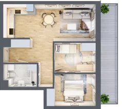 3 pokoje, mieszkanie 58,13 m², piętro 1, oferta nr VB.1.08, Vanda Park, Chorzów, Chorzów II, ul. Wandy 66