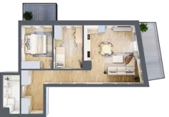 3 pokoje, mieszkanie 60,94 m², piętro 1, oferta nr VB.1.09, Vanda Park, Chorzów, Chorzów II, ul. Wandy 66