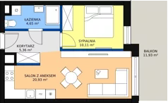 2 pokoje, mieszkanie 41,04 m², piętro 2, oferta nr VB.2.06, Vanda Park, Chorzów, Chorzów II, ul. Wandy 66