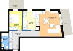3 pokoje, mieszkanie 60,94 m², piętro 2, oferta nr VB.2.09, Vanda Park, Chorzów, Chorzów II, ul. Wandy 66