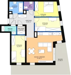 4 pokoje, mieszkanie 89,54 m², piętro 2, oferta nr VB.2.10, Vanda Park, Chorzów, Chorzów II, ul. Wandy 66