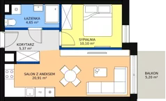 2 pokoje, mieszkanie 41,04 m², piętro 3, oferta nr VB.3.06, Vanda Park, Chorzów, Chorzów II, ul. Wandy 66