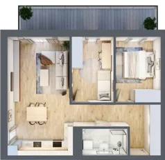 3 pokoje, mieszkanie 62,39 m², piętro 4, oferta nr VB.4.03, Vanda Park, Chorzów, Chorzów II, ul. Wandy 66