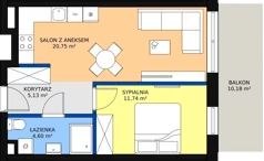 2 pokoje, mieszkanie 42,20 m², piętro 4, oferta nr VB.4.07, Vanda Park, Chorzów, Chorzów II, ul. Wandy 66