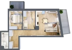 3 pokoje, mieszkanie 60,94 m², piętro 4, oferta nr VB.4.09, Vanda Park, Chorzów, Chorzów II, ul. Wandy 66