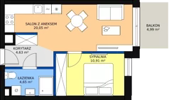 2 pokoje, mieszkanie 40,23 m², piętro 6, oferta nr VB.6.05, Vanda Park, Chorzów, Chorzów II, ul. Wandy 66