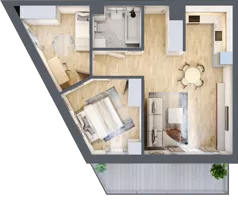 3 pokoje, mieszkanie 58,92 m², piętro 1, oferta nr VC.1.05, Vanda Park, Chorzów, Chorzów II, ul. Wandy 66