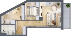 3 pokoje, mieszkanie 58,66 m², piętro 1, oferta nr VC.1.06, Vanda Park, Chorzów, Chorzów II, ul. Wandy 66