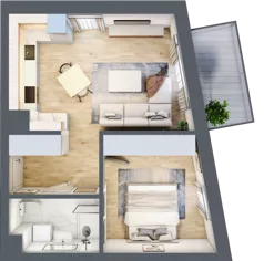 2 pokoje, mieszkanie 42,18 m², piętro 2, oferta nr VC.2.02, Vanda Park, Chorzów, Chorzów II, ul. Wandy 66