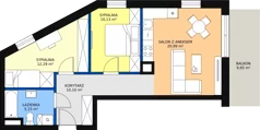 3 pokoje, mieszkanie 58,66 m², piętro 2, oferta nr VC.2.06, Vanda Park, Chorzów, Chorzów II, ul. Wandy 66