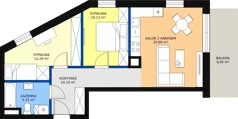 3 pokoje, mieszkanie 58,66 m², piętro 3, oferta nr VC.3.06, Vanda Park, Chorzów, Chorzów II, ul. Wandy 66