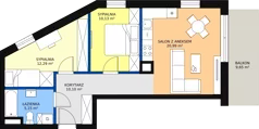 3 pokoje, mieszkanie 58,66 m², piętro 4, oferta nr VC.4.05, Vanda Park, Chorzów, Chorzów II, ul. Wandy 66