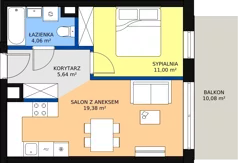 2 pokoje, mieszkanie 40,08 m², piętro 4, oferta nr VC.4.06, Vanda Park, Chorzów, Chorzów II, ul. Wandy 66
