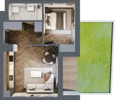 2 pokoje, mieszkanie 39,63 m², piętro 1, oferta nr F.1.10, Wzgórze Poetów 2, Gliwice, Wójtowa Wieś, ul. T. Mazowieckiego
