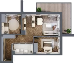 3 pokoje, mieszkanie 68,23 m², piętro 2, oferta nr E.2.03, Wzgórze Poetów 2, Gliwice, Wójtowa Wieś, ul. T. Mazowieckiego